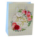 LEAN Torba Prezentowa Wzory Kwiaty Best Wishes 23 x 18 x 10,5 cm