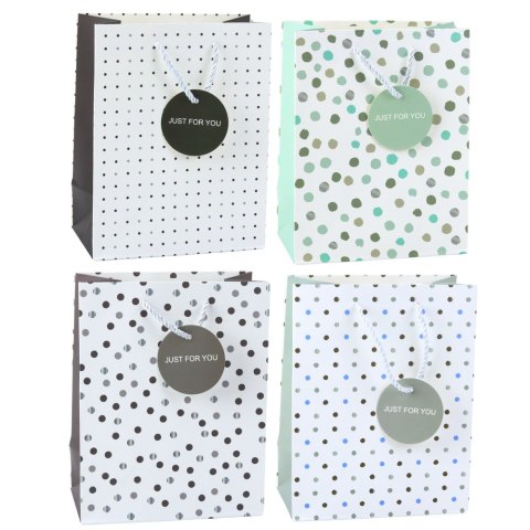 LEAN Torba Prezentowa Z Kropkami Napis Just For You 23 x 18 x 10,5 cm LEAN Torba Prezentowa Z Kropkami Napis Just For You 23 x 18 x 10,5 cm