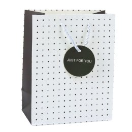 LEAN Torba Prezentowa Z Kropkami Napis Just For You 23 x 18 x 10,5 cm