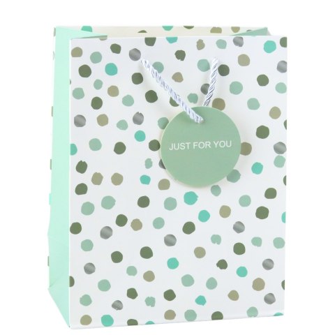 LEAN Torba Prezentowa Z Kropkami Napis Just For You 23 x 18 x 10,5 cm LEAN Torba Prezentowa Z Kropkami Napis Just For You 23 x 18 x 10,5 cm