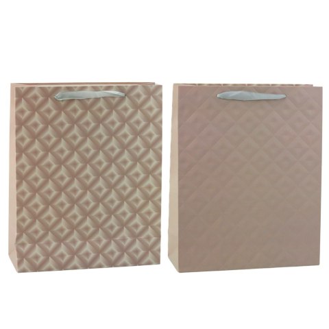 LEAN Torba Prezentowa Z Tłoczeniem Beżowa 32 x 26 x 10cm LEAN Torba Prezentowa Z Tłoczeniem Beżowa 32 x 26 x 10cm
