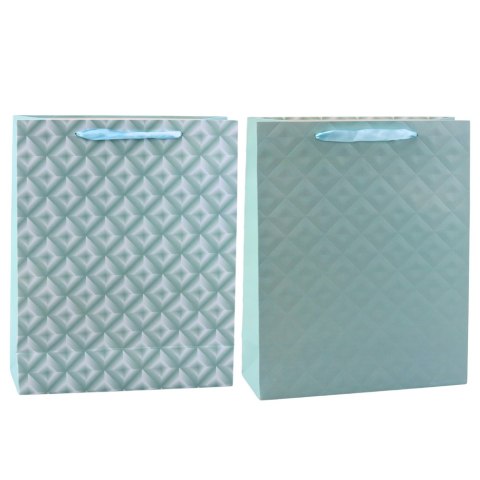 LEAN Torba Prezentowa Z Tłoczeniem Błękitna Turkusowa 32 x 26 x 10cm LEAN Torba Prezentowa Z Tłoczeniem Błękitna Turkusowa 32 x 26 x 10cm