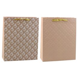 LEAN Torba Prezentowa Z Tłoczeniem Jasno Beżowa 32 x 26 x 10cm