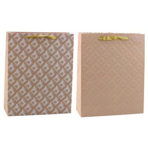 LEAN Torba Prezentowa Z Tłoczeniem Jasno Beżowa 32 x 26 x 10cm LEAN Torba Prezentowa Z Tłoczeniem Jasno Beżowa 32 x 26 x 10cm