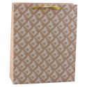 LEAN Torba Prezentowa Z Tłoczeniem Jasno Beżowa 32 x 26 x 10cm