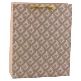 LEAN Torba Prezentowa Z Tłoczeniem Jasno Beżowa 32 x 26 x 10cm