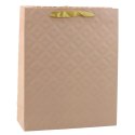 LEAN Torba Prezentowa Z Tłoczeniem Jasno Beżowa 32 x 26 x 10cm