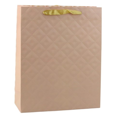 LEAN Torba Prezentowa Z Tłoczeniem Jasno Beżowa 32 x 26 x 10cm LEAN Torba Prezentowa Z Tłoczeniem Jasno Beżowa 32 x 26 x 10cm