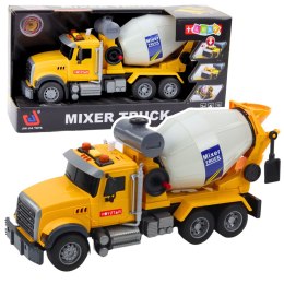 LEAN Toys Ciężarówka Betoniarka Obrotowy Bęben Światła Dźwięki Żółta