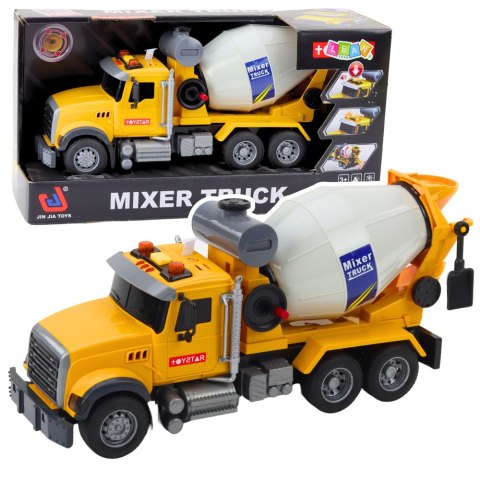 LEAN Toys Ciężarówka Betoniarka Obrotowy Bęben Światła Dźwięki Żółta LEAN Toys Ciężarówka Betoniarka Obrotowy Bęben Światła Dźwięki Żółta