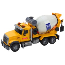 LEAN Toys Ciężarówka Betoniarka Obrotowy Bęben Światła Dźwięki Żółta