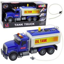 LEAN Toys Ciężarówka Cysterna Woda Światła Dźwięki Niebieska 1:14