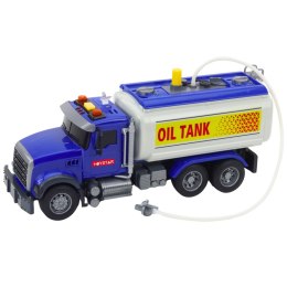 LEAN Toys Ciężarówka Cysterna Woda Światła Dźwięki Niebieska 1:14