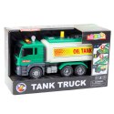 LEAN Toys Ciężarówka Cysterna Woda Światła Dźwięki Zielona 1:14