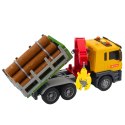 LEAN Toys Ciężarówka Z Dźwigiem Do Drewna Światła Dźwięki Żółta 1:14