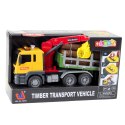 LEAN Toys Ciężarówka Z Dźwigiem Do Drewna Światła Dźwięki Żółta 1:14