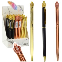 LEAN Toys Długopis Metalowy Automatyczny Korona Niebieski Tusz 1.0mm