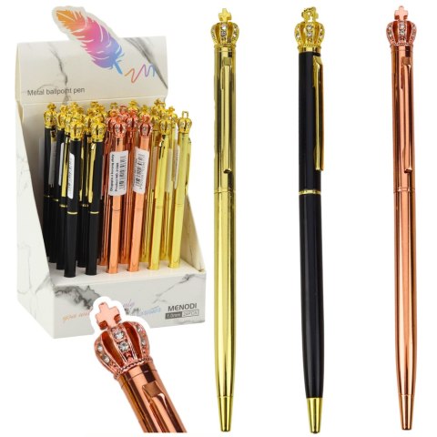 LEAN Toys Długopis Metalowy Automatyczny Korona Niebieski Tusz 1.0mm LEAN Toys Długopis Metalowy Automatyczny Korona Niebieski Tusz 1.0mm