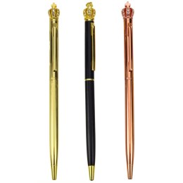 LEAN Toys Długopis Metalowy Automatyczny Korona Niebieski Tusz 1.0mm