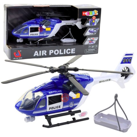 LEAN Toys Helikopter Policyjny Hak Nosze Światła Dźwięki 1:14 LEAN Toys Helikopter Policyjny Hak Nosze Światła Dźwięki 1:14