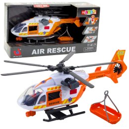 LEAN Toys Helikopter Ratunkowy Hak Nosze Światła Dźwięki 1:14