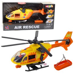 LEAN Toys Helikopter Ratunkowy Hak Nosze Światła Dźwięki Pomarańczowy 1:12