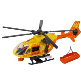 LEAN Toys Helikopter Ratunkowy Hak Nosze Światła Dźwięki Pomarańczowy 1:12
