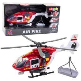 LEAN Toys Helikopter Straży Pożarnej Hak Nosze Światła Dźwięki 1:14