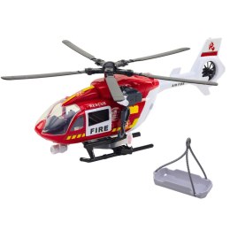 LEAN Toys Helikopter Straży Pożarnej Hak Nosze Światła Dźwięki 1:14