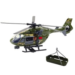 LEAN Toys Helikopter Wojskowy Militarny Hak Nosze Światła Dźwięki 1:12