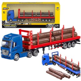 HUINA Ciężarówka Transport Drewna Metalowa Huina 1:50 Czerwona
