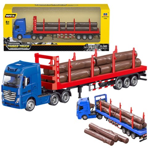 HUINA Ciężarówka Transport Drewna Metalowa Huina 1:50 Czerwona HUINA Ciężarówka Transport Drewna Metalowa Huina 1:50 Czerwona