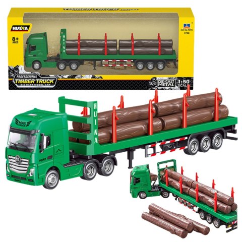 HUINA Ciężarówka Transport Drewna Metalowa Huina 1:50 Zielona