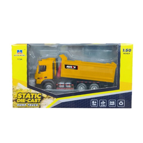 HUINA Ciężarówka Wywrotka Metalowa Huina Żółta 1:50 HUINA Ciężarówka Wywrotka Metalowa Huina Żółta 1:50