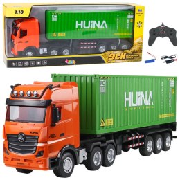 HUINA Ciężarówka Z Kontenerem Zdalnie Sterowana RC Huina Zielona 1:18
