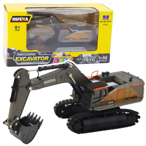 HUINA Koparka Gąsienicowa Metalowa Ruchoma Łyżka Huina Czarna 1:50 HUINA Koparka Gąsienicowa Metalowa Ruchoma Łyżka Huina Czarna 1:50