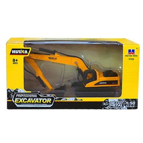 HUINA Koparka Gąsienicowa Metalowa Ruchome Ramię Huina Żółta 1:50 HUINA Koparka Gąsienicowa Metalowa Ruchome Ramię Huina Żółta 1:50