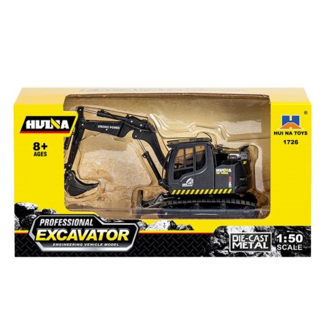 HUINA Koparka Gąsienicowa Ze Spychaczem Metalowa Huina Czarna 1:50 HUINA Koparka Gąsienicowa Ze Spychaczem Metalowa Huina Czarna 1:50