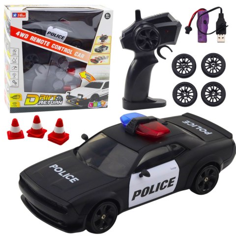 LEAN Sport Auto Sportowe Do Driftu Wymienne Koła Zdalnie Sterowany RC 4WD Policja LEAN Sport Auto Sportowe Do Driftu Wymienne Koła Zdalnie Sterowany RC 4WD Policja