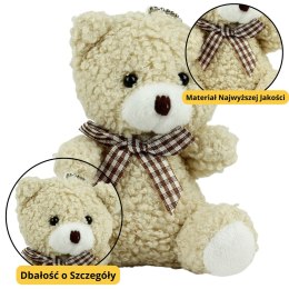 LEAN TOYS Miś Pluszowy Brelok Zawieszka Ozdoba Beżowy 8cm