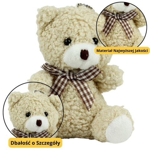 LEAN TOYS Miś Pluszowy Brelok Zawieszka Ozdoba Beżowy 8cm LEAN TOYS Miś Pluszowy Brelok Zawieszka Ozdoba Beżowy 8cm