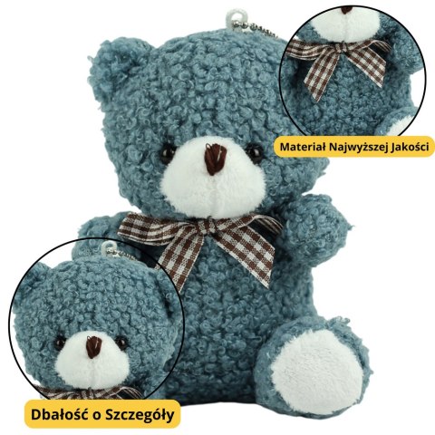 LEAN TOYS Miś Pluszowy Brelok Zawieszka Ozdoba Granatowy 8cm LEAN TOYS Miś Pluszowy Brelok Zawieszka Ozdoba Granatowy 8cm
