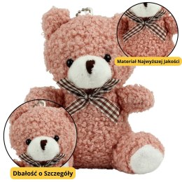 LEAN TOYS Miś Pluszowy Brelok Zawieszka Ozdoba Różowy 8cm