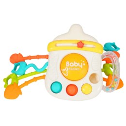 LEAN TOYS Zabawka Sensoryczna Gryzak Grzechotka Dla Malucha Butelka 3W1