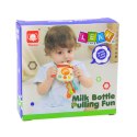 LEAN TOYS Zabawka Sensoryczna Gryzak Grzechotka Dla Malucha Butelka 3W1