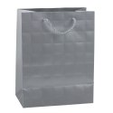 LEAN Torba Prezentowa Elegancka Tłoczone Kwadraty 23 x 18 x 10,5 cm