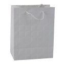 LEAN Torba Prezentowa Elegancka Tłoczone Kwadraty 23 x 18 x 10,5 cm