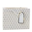 LEAN Torba Prezentowa Geometryczna Złote Linie 23 x 18 x 10 cm