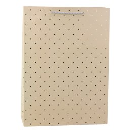 LEAN Torba Prezentowa Klasyczna W Złote Kropki 41 x 30 x 12 cm