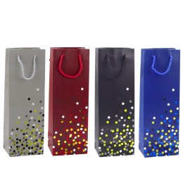 LEAN Torba Prezentowa Na Butelkę Wino W Kropki 36 x 12 x 9cm
